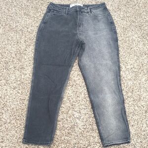 Hollister black gray two tone curvy high rise mom tapered jeans